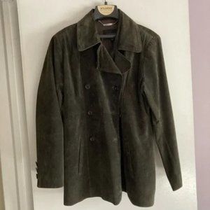 Express Genuine Dark Brown Women's Leather (Suede) Coat